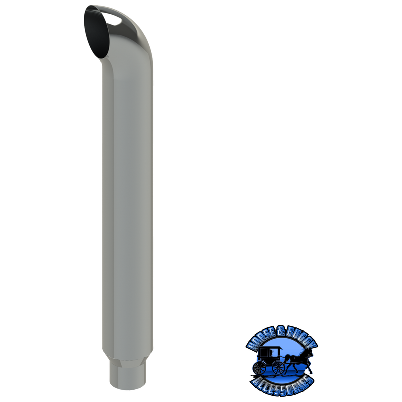 207B-048-1103 7" Reduced to 5" Curved Exhaust Stack - 48" Long Light Slate Gray