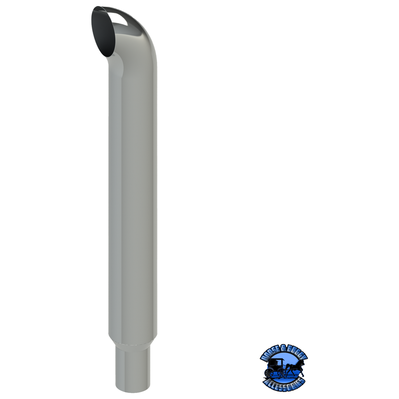 206G-036-1103 6"x36" Curved Exhaust Stack - Reduced to 5" and Extended OD Dark Gray