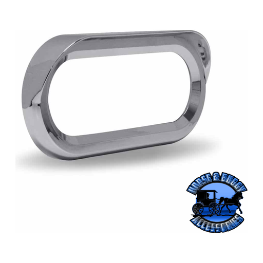 Dark Gray TBEZ-OBCH5 Lock On Oval Bezel with Visor – Chrome ABS Plastic