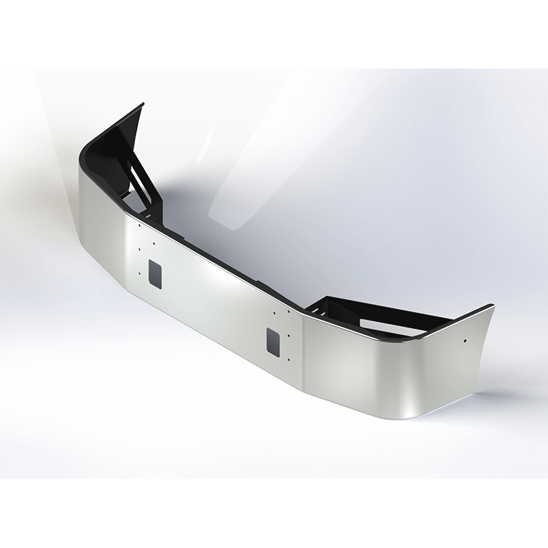 E-CW-0010-17 18'' FREIGHTLINER BUMPER W/TOW & BOLT HOLES; SET BACK AXLE (05-07 CENTURY CLASS / 04-07 COLUMBIA bumper Light Gray