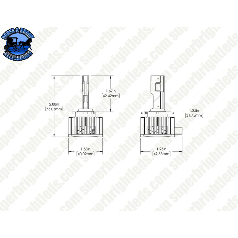 Bombillas LED para faros delanteros SB-D1S-HLV8 con controlador interno - HID - Reemplazo - 6500K - 8000 lúmenes/juego