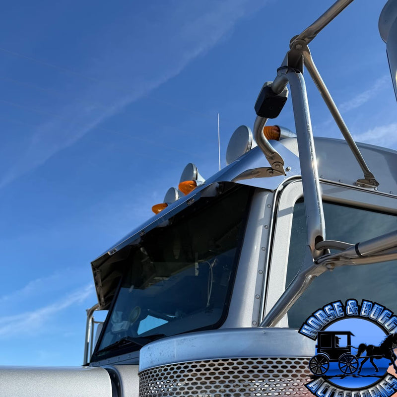 PETERBILT ULTRACAB W/CAB MNTD MIRS 11" BLIND MOUNT DROP VISOR '05+ #35023