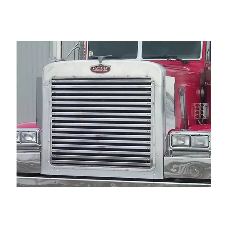 RW-35101 Grille Insert W/ 16 Horizontal Bars for Peterbilt 379 Extended Hood Dark Gray