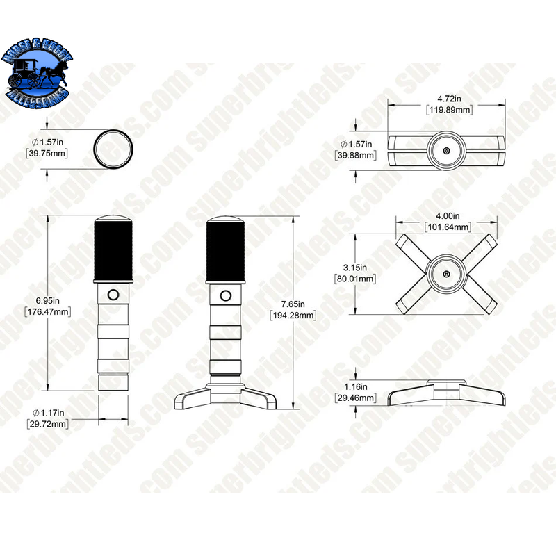 SB-SF-R6KIT 3 in 1 red led safety flare kit