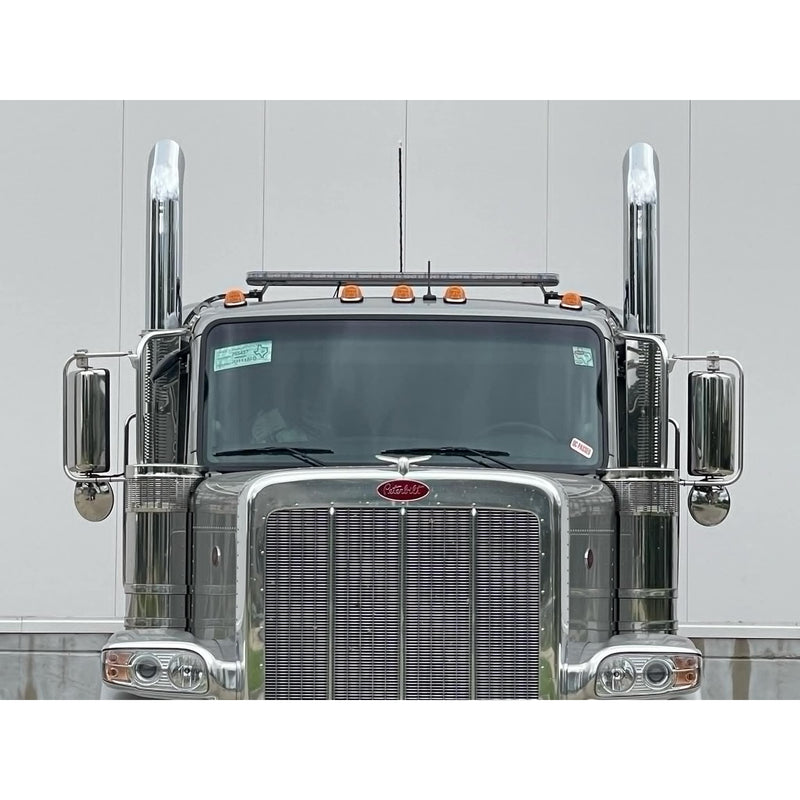 Strobe light bar (BRACKETS ONLY Peterbilt 589 WITH Bunk (Flattop roof cabs) #178904 PETERBILT Gray