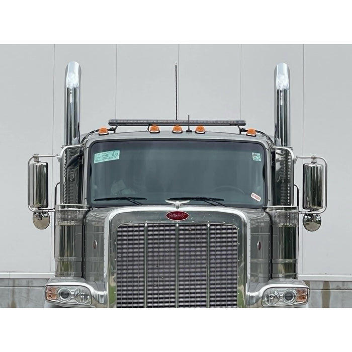 Gray Strobe light bar (BRACKETS ONLY Peterbilt 589 (Flattop roof cabs) #178904 PETERBILT