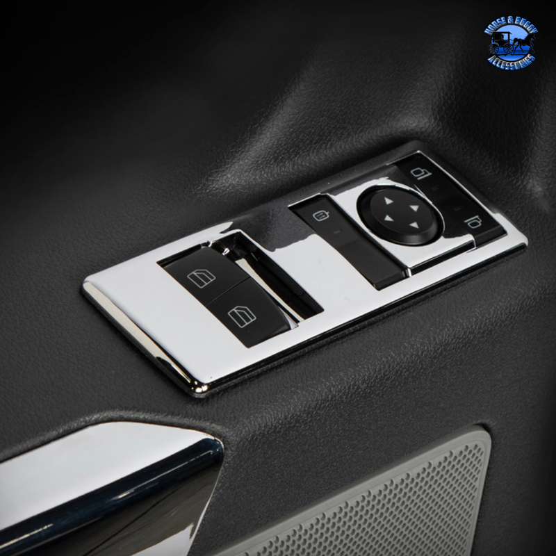 CHROME DOOR SWITCH COVER FOR 2018-2024 FREIGHTLINER CASCADIA (Choose Side) Door Switch Covers Driver's Side / Power Window Mirror & Door Lock,Driver's Side / Power Window & Mirror,Passenger's Side / Power Window & Door Lock,Passenger's Side / Power Window Dark Slate Gray