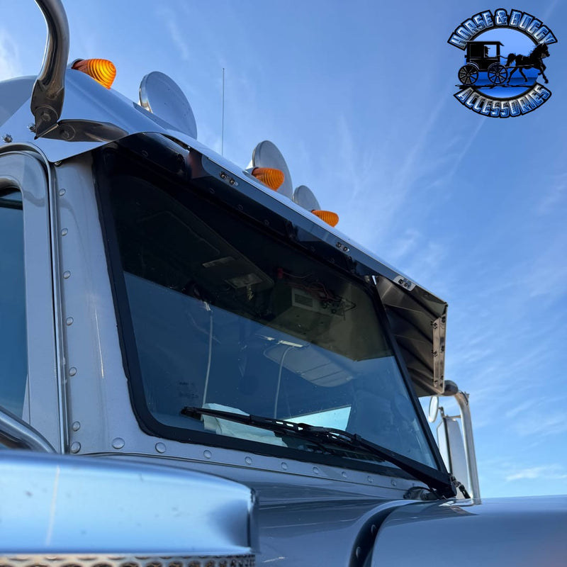 PETERBILT ULTRACAB W/CAB MNTD MIRS 11" BLIND MOUNT DROP VISOR '05+ #35023