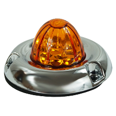 Legendary 1-1/2 Inch Watermelon Light W/ Curved Bezel- Amber LED / Amber Glass Lens 11002AA-4 watermelon sealed led Dim Gray