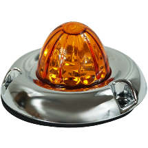 Dim Gray Legendary 1-1/2 Inch Watermelon Light W/ Curved Bezel- Amber LED / Amber Glass Lens 11002AA-4 watermelon sealed led