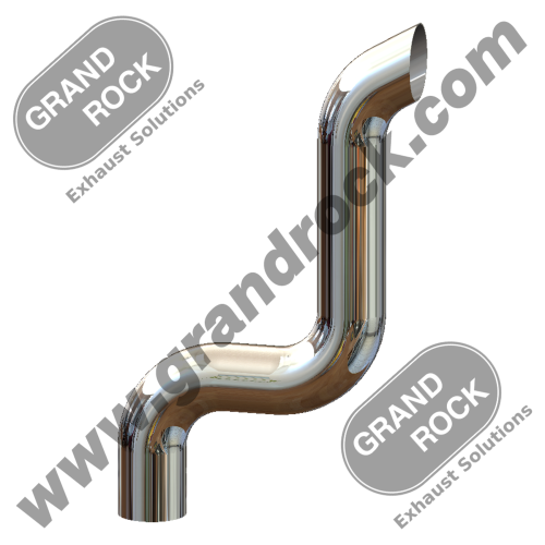 ED-4LC  STACK DUMP,4"3-BEND OD/MITER CHR