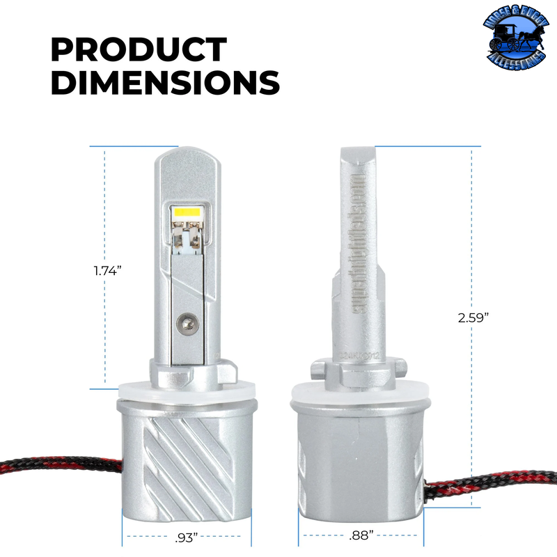 SB-GTHL-880-881 880 / 881 LED Fog Light Bulbs - Fanless - 5,000 Lumens/Set - 6500K