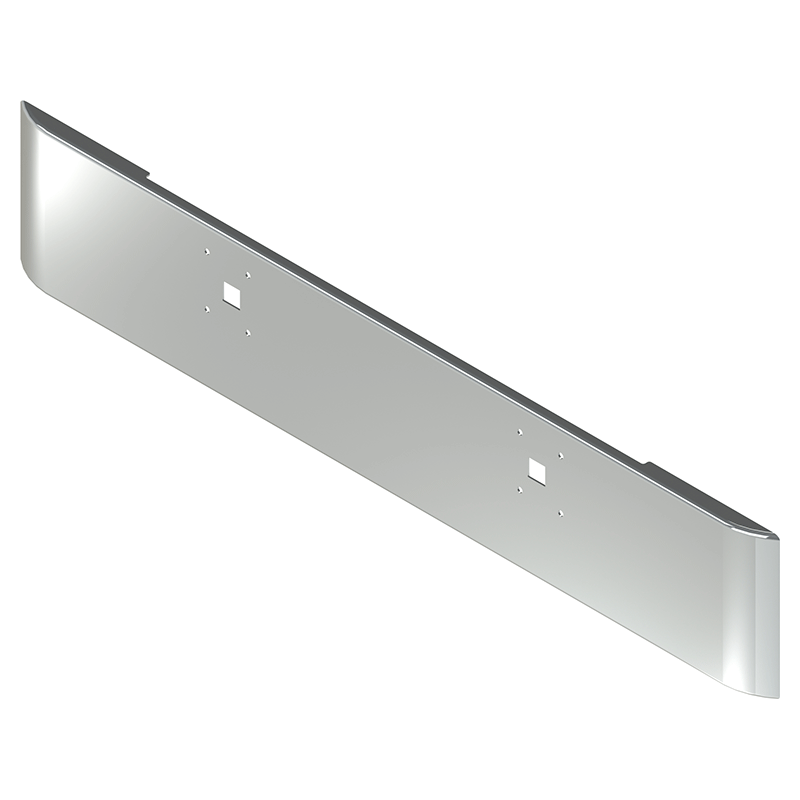 E-EN-0010-06 18'' INTERNATIONAL EAGLE 9900 ROLLED END SQUARE BUMPER W/ BOLT & TOW HOLE (1998-1999) bumper Gray