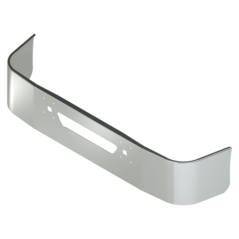 E-EP-0011-17 18'' INTERNATIONAL 9100,9200,9400 BUMPER W/TOW & BOLT HOLES & SET BACK AXLE & AIR DAM (1997 & NEWER) bumper Gray