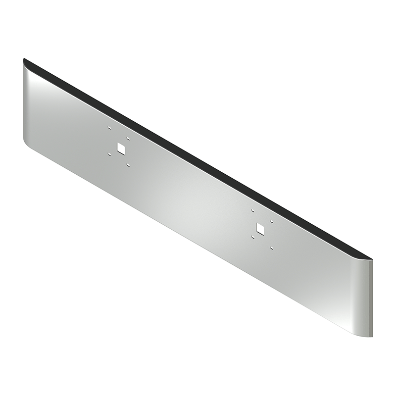 E-ER-0010-06 18'' INTERNATIONAL 9900 ROLLED END BUMPER W/TOW & BOLT HOLES (2000 & NEWER) bumper Gray