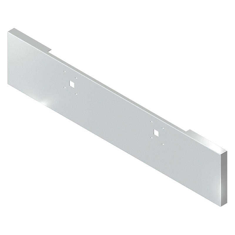 E-ER-0010-51 20'' INTERNATIONAL 9900 BOXED BUMPER W/TOW & BOLT HOLE (2000+) bumper Light Gray