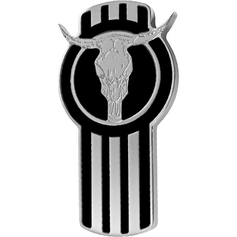 KENWORTH ENGRAVED BULLHORN EMBLEM BLACK/CHROME (190) EMBLEM Black