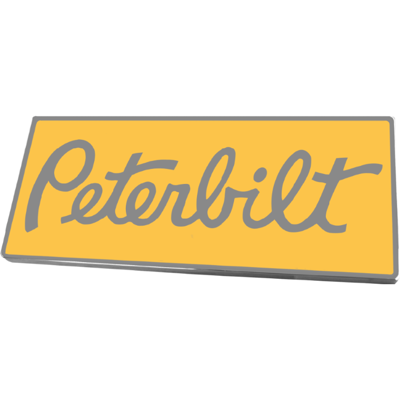 PETERBILT RECTANGULAR EMBLEM YELLOW 220 EMBLEM Sandy Brown