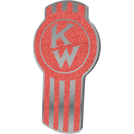 KENWORTH EMBLEM OLD STYLE RED METALLIC 481 EMBLEM Tomato