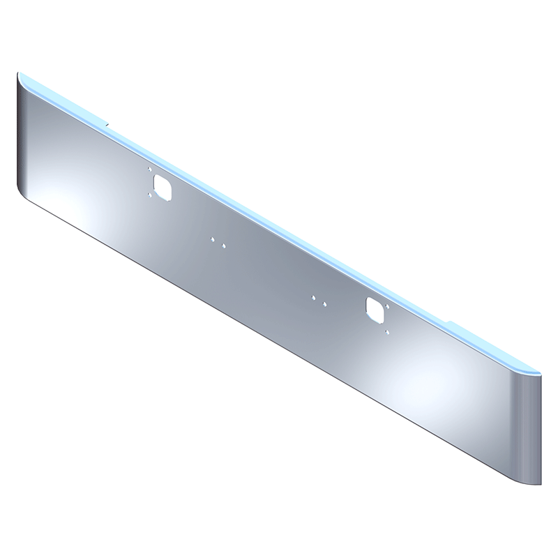 E-FD-0010-06 18'' KW A MODEL ROLLED END BUMPER  W/TOW & BOLT HOLES bumper Light Steel Blue