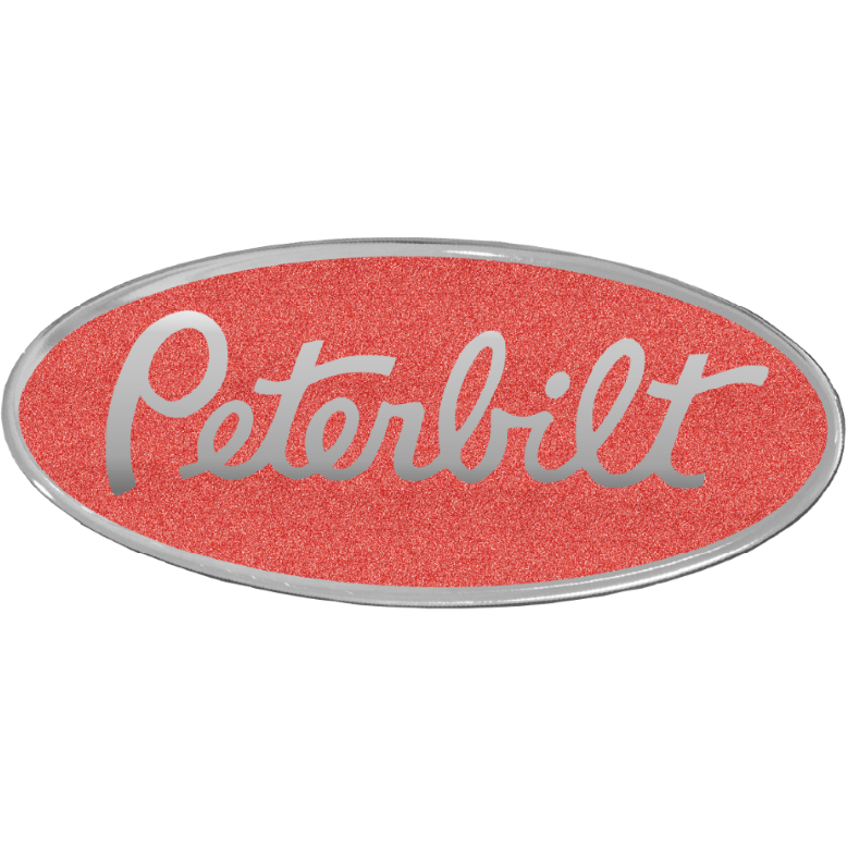 PETERBILT METALLIC RED OVAL EMBLEM 481 EMBLEM Tomato