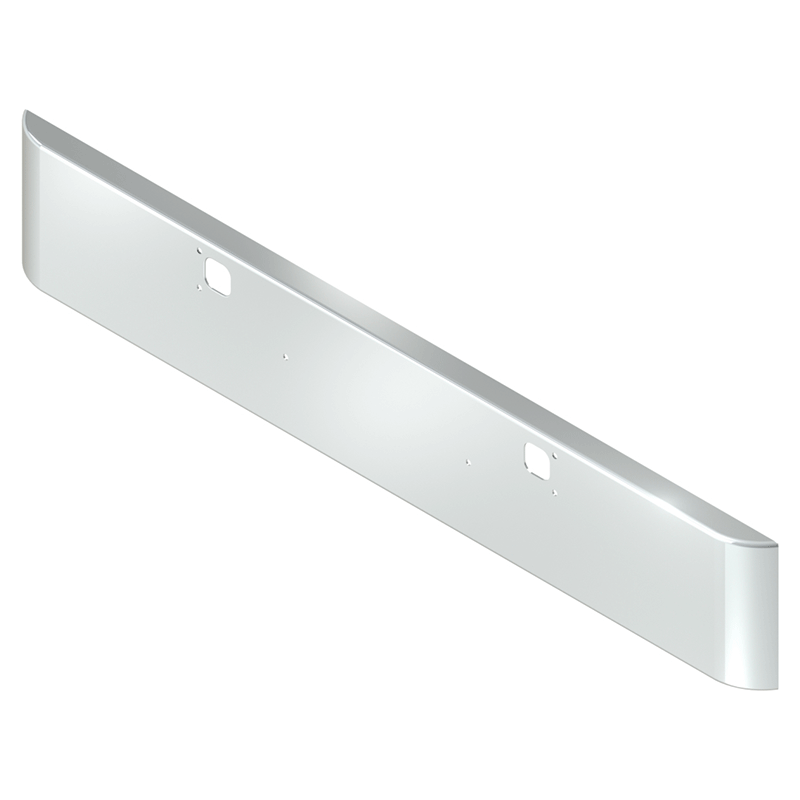 E-FE-0010-05 16'' KW ROLLED END SQUARE BUMPER W/TOW & BOLT HOLES Kenworth bumper Light Gray