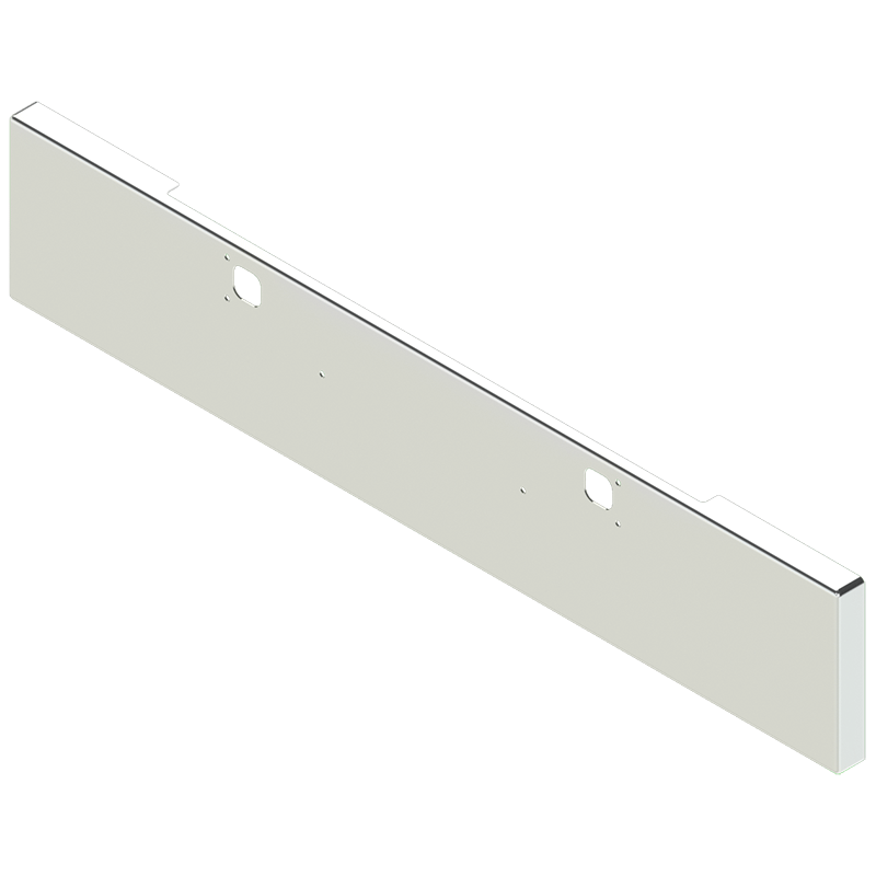 E-FE-0010-11 18'' KW BOXED END BUMPER W/TOW Kenworth bumper Light Gray