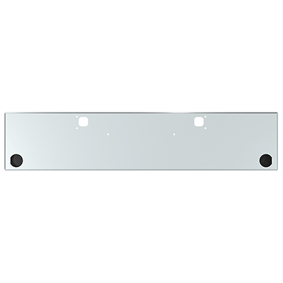 E-FE-0010-51-R2C 20'' KW BOXED BUMPER W/TOW & BOLTS HOLES W/ONE 4'' LIGHT HOLE ON EACH END Kenworth bumper Light Gray