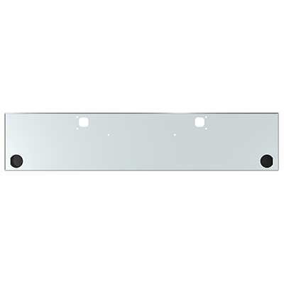 Light Gray E-FE-0010-51-R2C 20'' KW BOXED BUMPER W/TOW & BOLTS HOLES W/ONE 4'' LIGHT HOLE ON EACH END Kenworth bumper