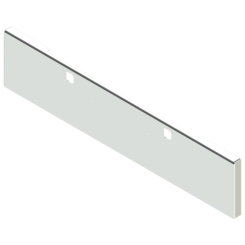 E-FE-0010-51 20'' KW BOXED END BUMPER W/TOW & BOLT HOLES Kenworth bumper Light Gray