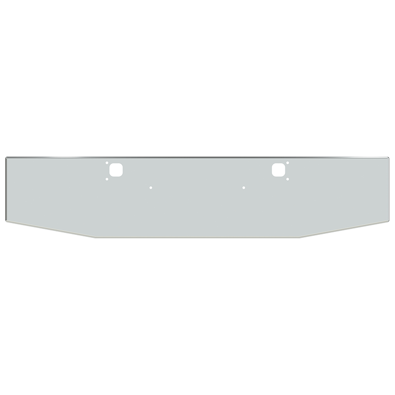 E-FE-0010-74 20'' TAPERED TO 16'' KW BOXED BUMPER W/TOW & BOLT HOLES Kenworth bumper Light Gray