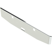 FE-0210-020 KENWORTH W900B, W900L 16" TAPER ROLLED END BUMPER CHROME WITH BOLT HOLES, STEP HOLE, TOW PIN HOLES LIGHT DUTY BUMPER Light Gray