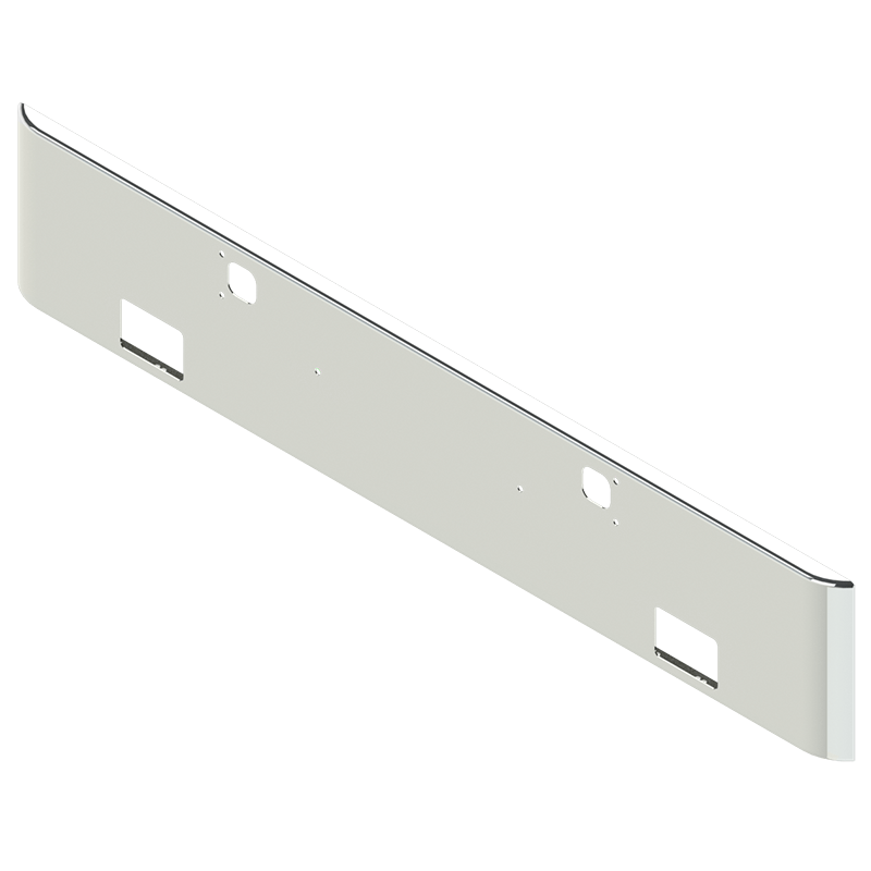 #FE-2010-06 KENWORTH W900B & W900L, 18" SQUARE ROLLED END, WITH 2 SQUARE LIGHT HOLES, TOW PIN HOLES