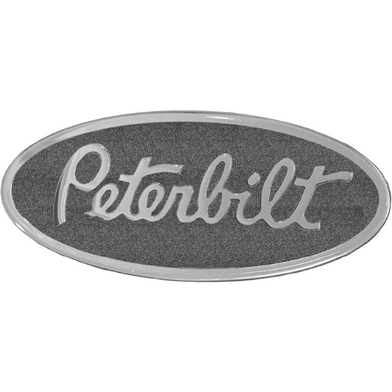 PETERBILT ENGRAVED EMBLEM OVAL BLACK METALLIC 195 EMBLEM Dim Gray
