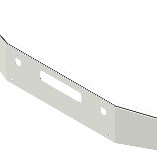 Light Gray E-FG-0101-26 14'' KW T800 TAPERED BUMPER W/ BOLT& TOW & STEP HOLE Kenworth bumper