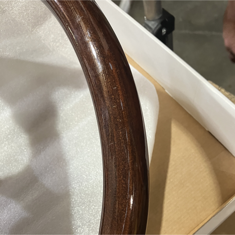 SC-10345 Startruck - 18" Mahogany Look/Black Leather Rim, Polished Aluminum 4-Spoke, Sport 4 Pad, SCI Horn Button - Matte Black *light scratches* Rosy Brown