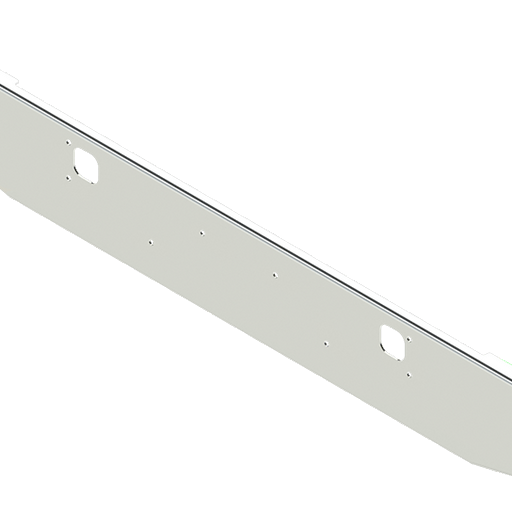 Light Gray E-FE-0210-02 16" KW TAPERED BUMPER  W/ TOW HOLE AND BOLT HOLES & STEP HOLE bumper