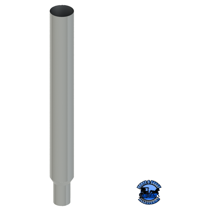 406G-048-1103 6"x48" Flat Top Exhaust Stack - Reduced to 5" and Extended OD Dark Gray