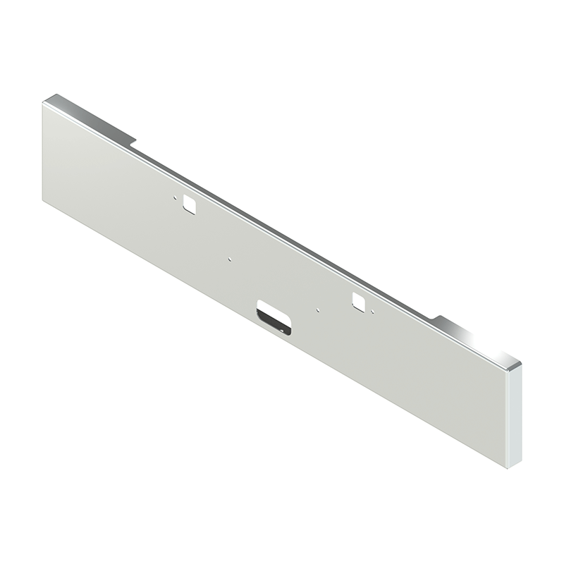 E-FT-0210-11 18" kw900b model square end with bolt, tow and step holes chrome steel Kenworth bumper Light Gray