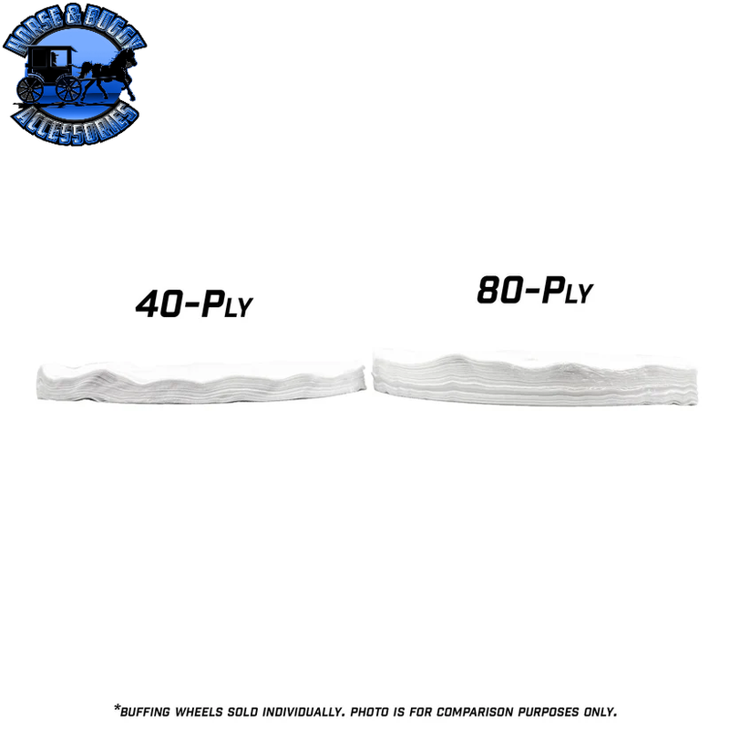 10" Full-Disc Center-Stitch Mirror Shine Buffing Wheels For Metal Finishing (Loose Ply with 1/2" Arbor Hole) (5 Pack) (Choose Ply)