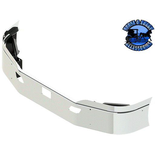 #FV-0010-709-v4 16" KW T680 SET BACK AXLE BUMPER (BOLT & TOW, RADAR HOLES) (Gullwing) Kenworth bumper Light Gray