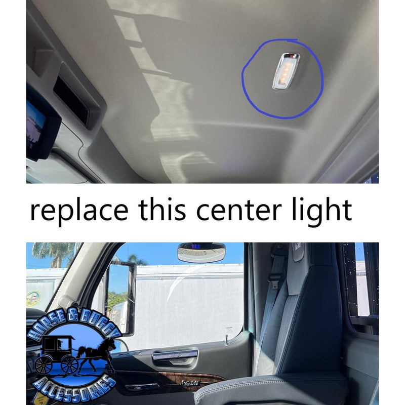 SS-1052 Kenworth T680/T880/W900 & Peterbilt 579/589 Headliner Dome Light W/ (1) WM Light Hole (1) Switch Hole