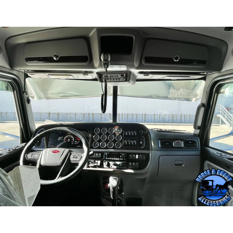 Rollin low Peterbilt (Gator) visor 13X10" CUSTOM BOWTIE #1040 PETERBILT VISOR Light Gray