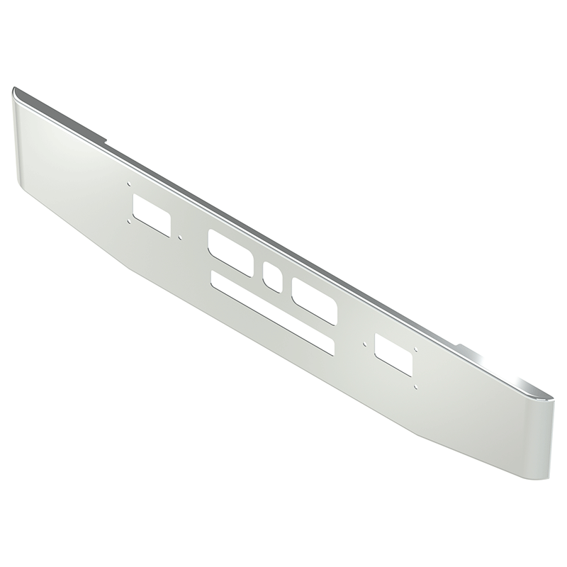 E-GC-0011-02 16'' MACK R-600 R-7 STANDAND TAPERED BUMPER W/ BOLT/TOW/STEP/AIR DAM HOLES MACK BUMPER Light Gray