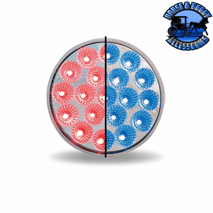 Gray 4" Round Trux Dual Revolution LEDs (Choose Style and Color) 4" ROUND Red to Blue - #TLED-AXRB