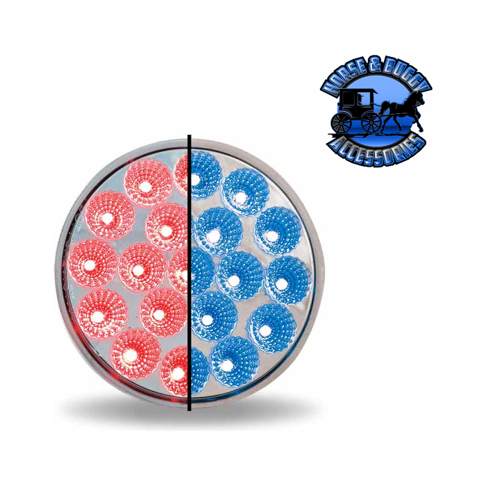 Gray 4" Round Trux Dual Revolution LEDs (Choose Style and Color) 4" ROUND Red to Blue - #TLED-AXRB