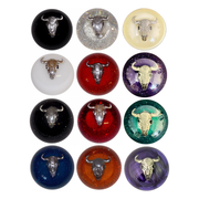 Cow Skull Brake Knobs (5/8"-11 female threads) Twisted Shifterz (Choose Color) brake knob Amber Glitter,Black,Black Glitter,Blue Glitter,Clear Glitter,Green Glitter,Ivory,Orange Glitter,Purple Glitter,Purple Pearl,Red,Red Glitter,White Dark Slate Gray