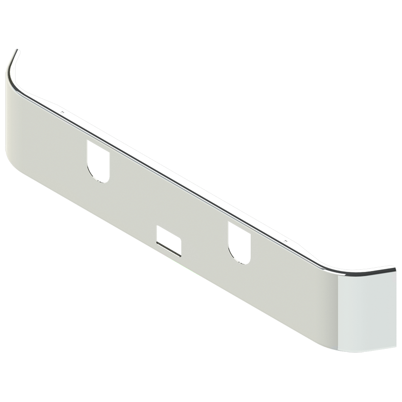 E-GJ-0210-19 16'' MACK CH BUMPER W/TOW & BOLT & STEP HOLE SET FORWARD AXLE (1994-2004) MACK BUMPER Light Gray