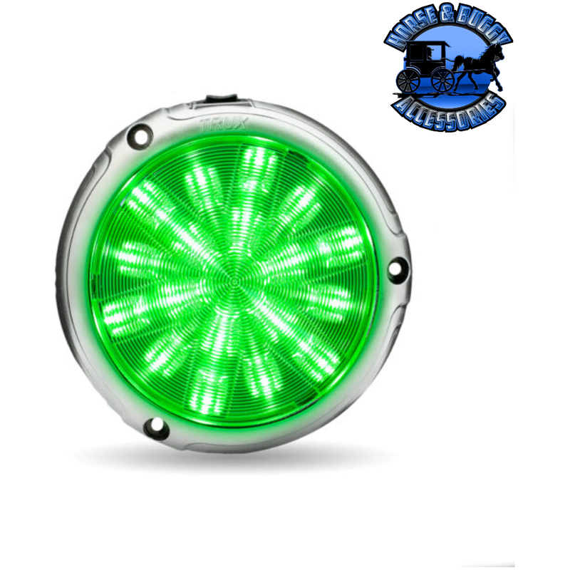 Trux LED Interior Projector Dome Cab Light for Peterbilt - 18 Diodes (Choose Color) CAB LIGHT Chrome,Black Light Gray