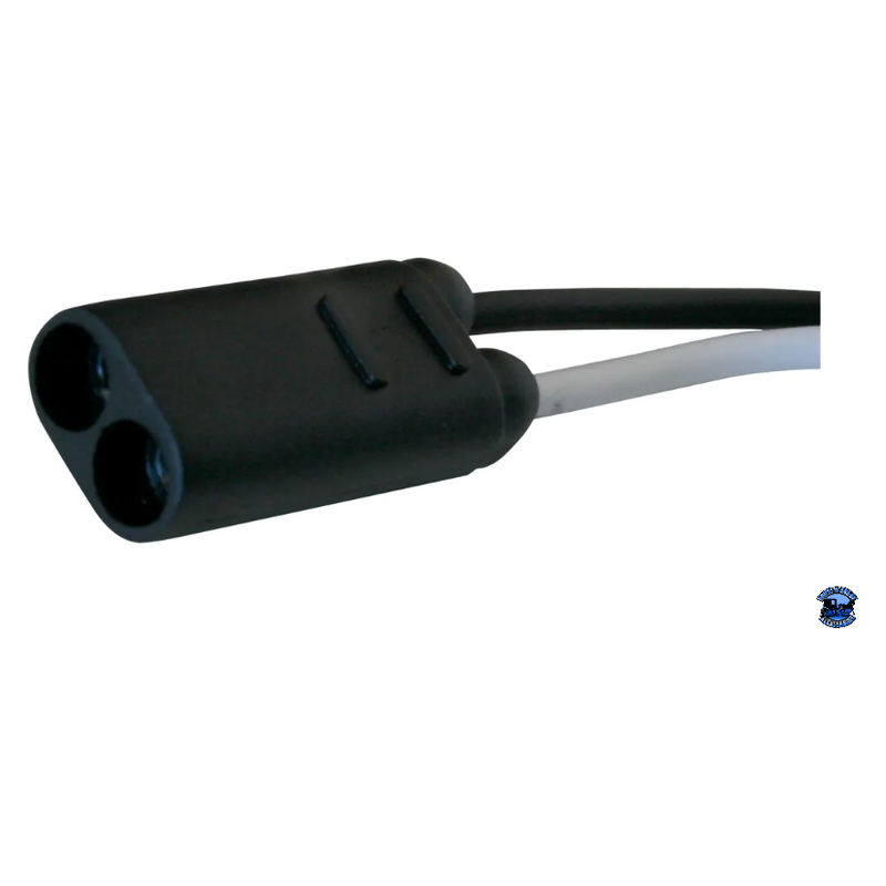 GRAND GENERAL DOUBLE FEMALE BULLET LIGHT PLUG WITH 2 WIRES #88105 Grand General Plug Black